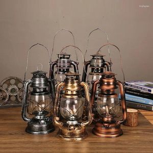 Ljushållare 25 cm Retro Classic Kerogen Lamp Camping Light Portable Bronze Colored Oil Vintage Po Props Outdoor Lights