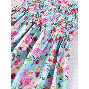 Girls Summer New Flower Stampa di Big Sling Birthday Party Sweet and Cine Children's Dress