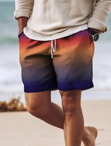 Fashion Gradient Graphic 3D Printed Herren Board Short Swim Shorts Trunks Drawschnelle Dry Casual Holiday Hawaiian 240531