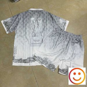 Men's T-Shirts Protecteur Desmers Gypsum Sculpture Printed Shorts Set for Mens Summer Hawaiian Beach Surfing Loose Set J240530