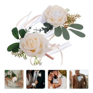 Декоративные цветы ручные свадебные корсаж браслеты браслеты невесты платье бутониэра свадебные церемония украшения невесты