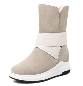 여자 겨울 신발 여자 039S Midcalf Boots The New Beige 그레이 블랙 패션 캐주얼 패션 평평한 따뜻한 여자 스노우 부츠 N2877996610