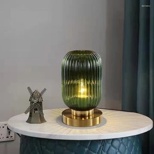 Table Lamps Nordic Bedroom Bedside Lamp Modern Simple Green Gray White Cognac Creative Glass Study Dining Living Room Desk Lights