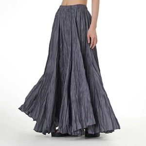 スカートファッションソリッドプリーツ女性のための長いスカート