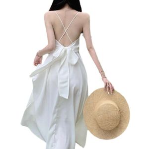 Sanya Travel Outfit、Suspender、Backless Dress、Summer Slimming Fairy Dress、Seaside Vacace Beach Dress、Fairy Charm