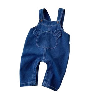 Baby Boy Overalls Solid Color Spring Autumn Boutique Kids Clothing Casual Loose Infant Girl Jeans Jumpsuit 240531
