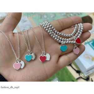 tiffanyjewelry heart necklace Heart bracelet Pendant S925 Silver Jewlery Sterling High Edition Peach Heart Coll with box 0d