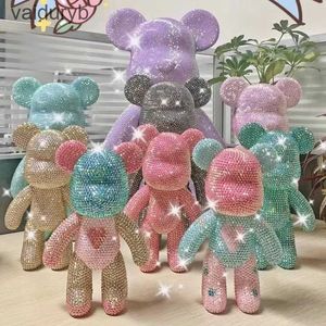 Action Toy Figures Lip Plumper DIY Självhäftande Crystal Bear Mönster Rhinestone Diamond Violent Glitter Sticker Brick Toy Decoration Gift H240531