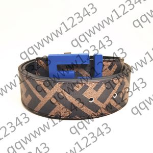 男性用のベルトデザイナーCintura Uomo Womens Belt Brand Prints and Clean Leatherの両方の文字Fシルバーとゴールドのブラックブルーバックル100-125cm長さのファッションカジュアルスタイル