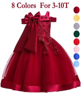 Baby Girl 3D Flower Silk Sukienka księżniczka na przyjęcie weselne duże łuk Tutu Sukienki dla dzieci dla dzieci Dziewczyna Modna odzież 4083819