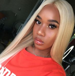 Full Lace Wig Straight 613 Blonde Swiss HD Transparent Lace Frontal Wigs with Baby Hair Glueless Brazilian Virgin Human Hair Wigs1506640