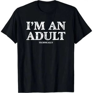Men's T-Shirts Unisex womens retro style T-shirt. I am a technically interesting 18th birthday gift T-shirt for adults G240529