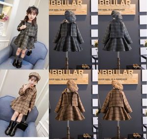 Koreanische Kinder039s Tragen Kleidungsstücke Mädchen Herbst und Winter Wollweste Rockmantel Throckenanzug 1294662