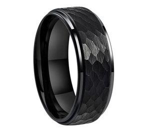 Itungsten 6mm 8mm Männer Frauen Schwarz gehämmert Wolfring Ring Hochzeit Verlobungsband Mode Schmuck Stufenkörpern Komfort Fit71267296558290