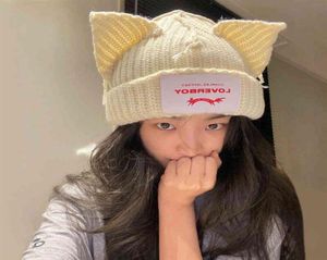 Winter Homemade Minority Design Loverboy Cat Ear Wool Couple Hat Cold Female Autumn and Winter314C27639745534807