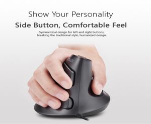 M618 Ergonomic Office Vertical Mouse 6 Buttons 60010001600 DPI Optical Right Hand Mice with Wrist mat For PC Laptop4214957