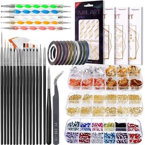 French Stripe Nail Art Liner Borste Set 3D Tips Line Stripes Diy Drawing Pen UV Gel Borsts Målar Pen Manicure Tools Set