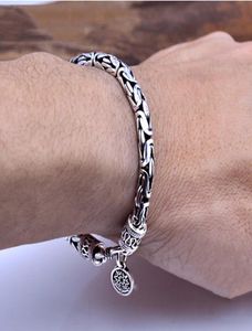 100 925 925 uomini in argento sterling bracciale spessa safe safe pattern vintage punk rock in stile maschi di gioielli sottili padre039s giorno GI82333292