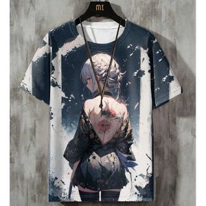 Herr t-shirts anime mens t-shirt sexig skönhet 3d tryck t-shirts harajuku tees mode casual short ärm tee överdimensionerade män y2k kläder toppar z240531