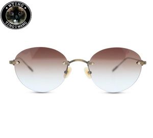 Nytt varumärke Oliver Eyewear Classic Vintage Solglasögon Rund lins Myopia 18K Gold Mirror Simple Metal Womenmen Silver Glasses1336978