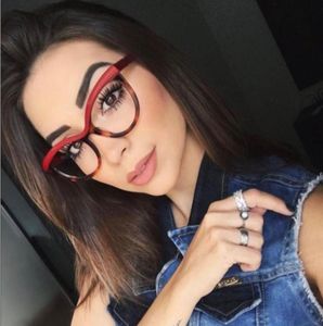 Trendy parlak siyah gösteri çerçeveleri kadın tasarımcı inek miyopi gözlükleri berrak lens 2021 moda gözlükler erkek gözlük çerçeveleri opt6818379