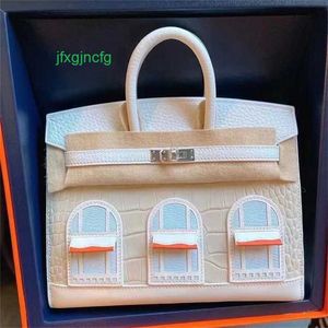 BK Totes Bags House Handbags Designer Bags Women Small House Platinum Bag Pingdi White House Siheyuan Snow Midnight Leather Crocodile Pattern WN-Z7ZJ