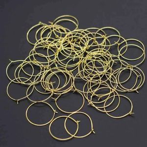 100pcs 20mm 25mm 30mm 35mm Yuvarlak Döngü Çember Çemberi Küpe Demir Tel Küpe DIY Mücevher Bulguları için Boş Kulak Kancası 240531