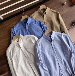 2024 Laurens Polo Designer camisa Bloups Quality camisas de mangas compridas homens Paul Classic Casual Algodão Puro Slim Branco Spring 1126ess