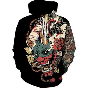 Męskie bluzy bluzy Najnowsze gorące anime 3D Bluzy Japońska samurajska bluza Mężczyźni i kobiety moda czarna pullover jesień i wiosenne odzież męskie Q240530