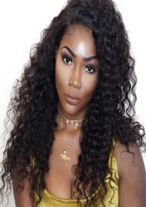 Lace Front Human Hair Wigs Bleached Knots for Women Mongolian Deep Wave Wig with Baby Hair7280381