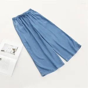 Women's Jeans Woman Denim Wide Leg Pants 2024 Spring Summer Casual Slim Ankle-Length Fashion High Waist Loose Trousers