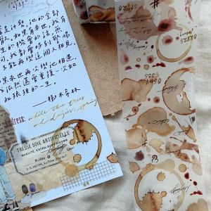 Shiwu Studio älskar kakao kaffe fläckar tvättar husdjur för kort som gör diy scrapbooking dekorativ klistermärke
