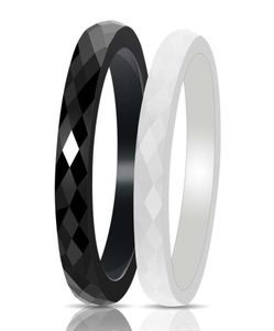 Casual Light Black White Ceramic Pierścienie dla kobiet Cut Surface Arelamic Biżuter Pierścień mody Kobiety Pierścień H10117681811505767