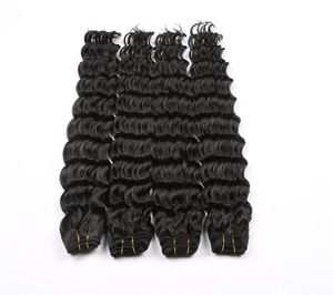 Deep Wave Hair Weave Natural Color 3 eller 4 Bundles affärer 100 mongoliska mänskliga lockiga vävningsremy hårförlängningar1998862