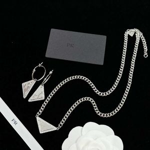 Pujia Triangle Oil Drop Letter Necklace P Family Earrings Bracelet Ring Hair Clip Cold Wind Women's Fashion Classic