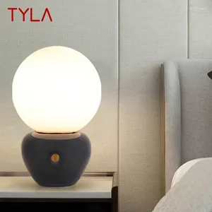 Настольные лампы Tyla Ceramic Lighting Touch Dimmer Современный светодиодный светодиодный творческий декоратив