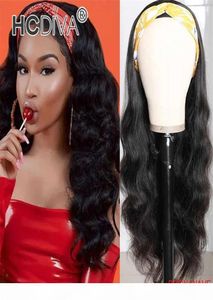 Headband Wig 100 Human Hair Scarf Wig Remy Brazilian Straight Body Curly for African American Women Affordable Headband Wig Begin3818435