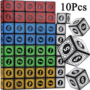 Dice Games 10Pcs/Set 16mm D6 Dice Square Edged Corner Numbers 6 Sided Dices Acrylic Playing Table Board Games Bar Pub Club Party DND s2452318