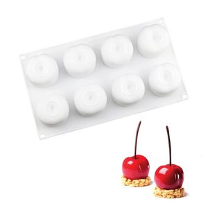 Diy 8 Cavity Cherry Shape Cake Silicone Mold Non-Stick Fruit Style Baking Molds Mousse Dessert Cake Decoration Tools 240530