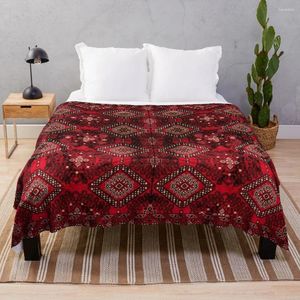 Cobertores Oriental Tradicional Tradicional Vintage Royal Red Marroquino Design Throw Blanket Sofá Baby Térmico