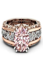 2018 Nytt mode 18K Rose Gold Color Ring Trend Color Stone Topaz Champagne Color Ring Whole1247147