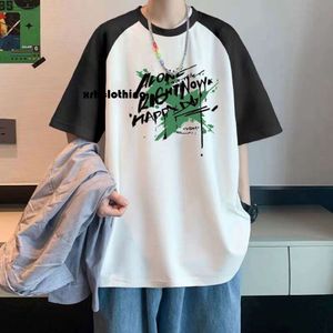 t shirt men Cotton short T-shirt for men's summer 2024 new Instagram trendy loose casual half sleeved clothes