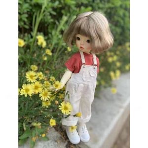 Suspender Trousers Jeans T-shirt Set For 1/6 BJD Doll Clothes Accessories 240531