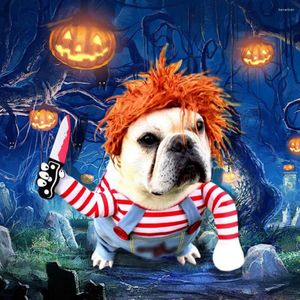 Dog Apparel Deadly Doll Rodty Costume Party Cat Roupos para Halloween natal fofo assustador e animal assustador