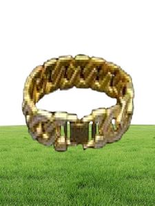 Gold srebrny kolor mężczyzn Hip Hop Bransoletka lodowana 225 cm Łańcuch Link Znakomite bransoletki Prezenty dla chłopaka biżuteria modowa Y189072373