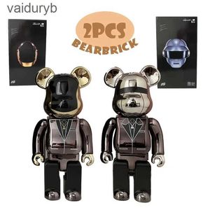 Figury zabawek akcji warga śliwkowa Bearbrick T Punk 400 Złącza jasna twarz gwałtowna niedźwiedź 3D Oryginalna okazja Dekoracja modelu posągu H240531