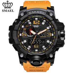 Smael Brand Luxury Military Sports Watches Men Quartz Analog LED Digital Watch Man防水時計デュアルディスプレイ腕時計X0625 249U