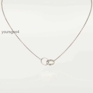 Ny klassisk design dubbel loop charms hänge kärlek halsband för kvinnor flickor 316l titanium stål bröllop smycken krage collier ta5m aughj