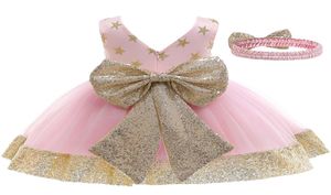 Baby Girls dress Kids Wedding Bridesmaid Princess Dress With Big Bow Girls Dresses Star Christmas Party For 9M5Yrs6383598
