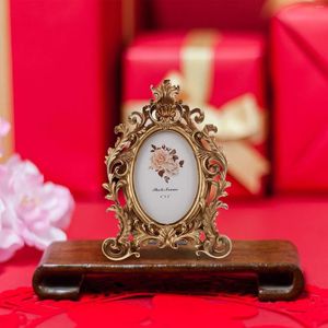 Frames Vintage Picture Frame 4X6 Oval Po Clear Front Decorative Desktop Display Wall Hanging